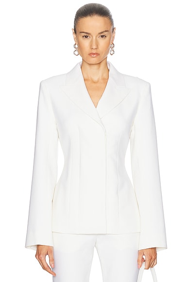 Alexander McQueen Blazer in Silk White FWRD