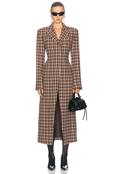 Omama Check Bouclé Dress Coat