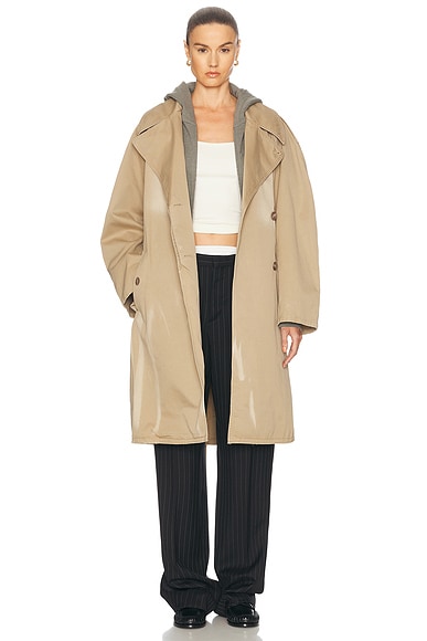 Acne Studios Ostrid Trench Coat in Mushroom Beige