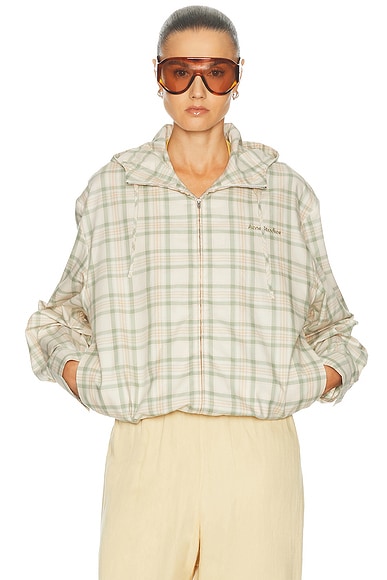 Acne Studios Ofass Summery Check Jacket in Green & Orange