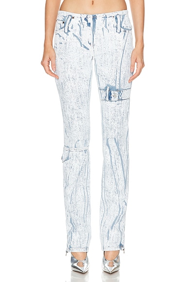 Shop Acne Studios Denim Trouser In Light Blue & White