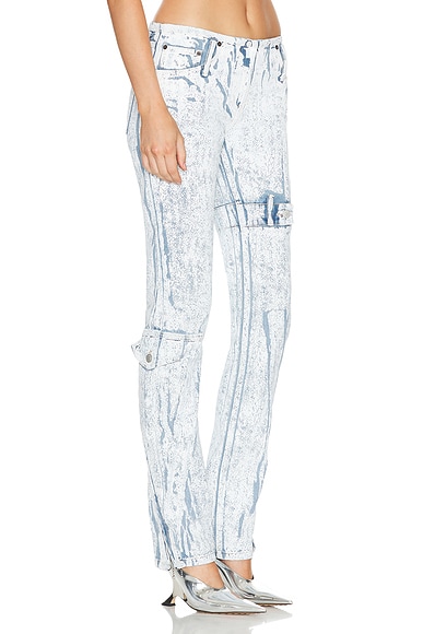 Shop Acne Studios Denim Trouser In Light Blue & White