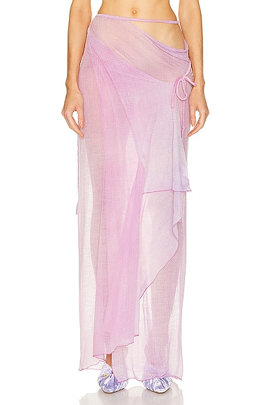 Acne Studios Printed Maxi Skirt in Orchid Purple