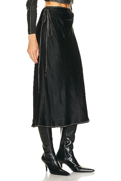 Shop Acne Studios Bias Skirt In Black