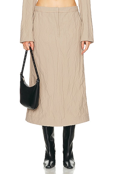 Acne Studios Straight Skirt in Cold Beige