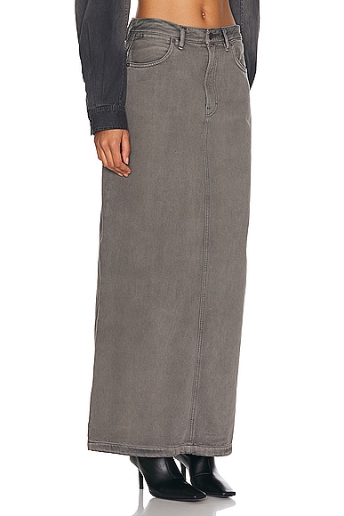Shop Acne Studios Denim Skirt In Anthracite Grey