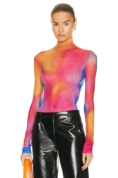 トップス acne studios Acne Studios Turtleneck Top in Fuchsia Pink | FWRD