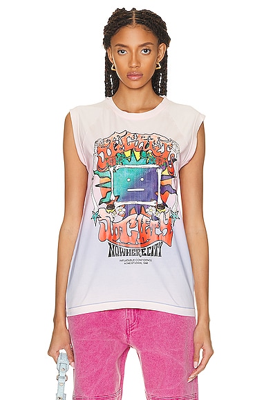 Acne Studios Graphic Tank In Pink,blue ModeSens