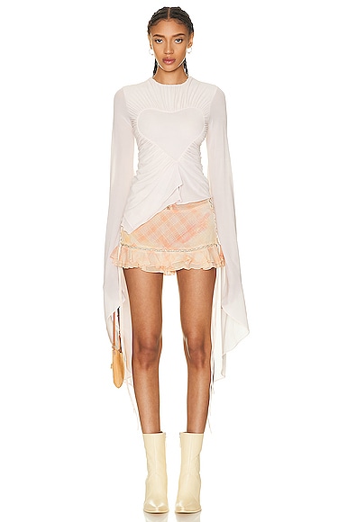 Acne Studios Extended Sleeve T-shirt in Dusty Pink