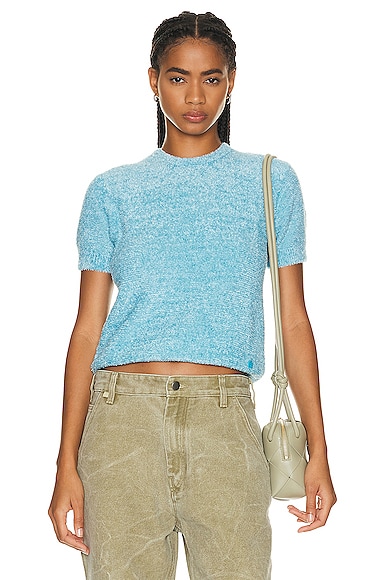 Acne Studios Knit T-shirt in Teal Blue