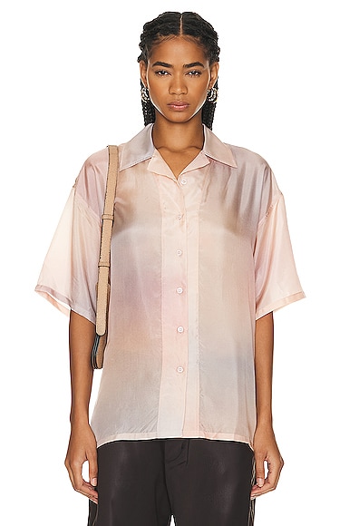 Acne Studios Button Up Pocket Top in Pink