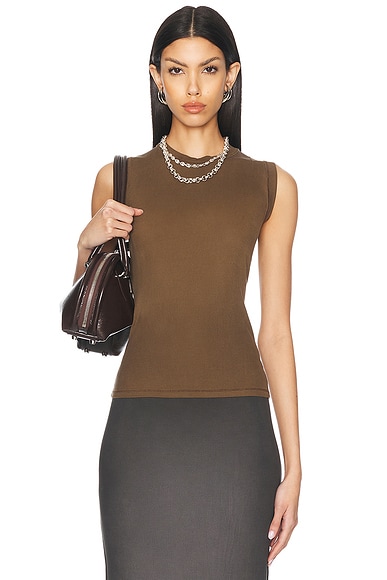 Acne Studios Etch Tank Top in Mud Brown