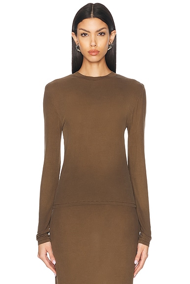 Acne Studios Erman Long Sleeve T-shirt in Mud Brown