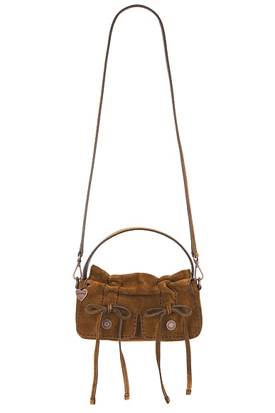 Multipocket Micro Crossbody Suede Bag