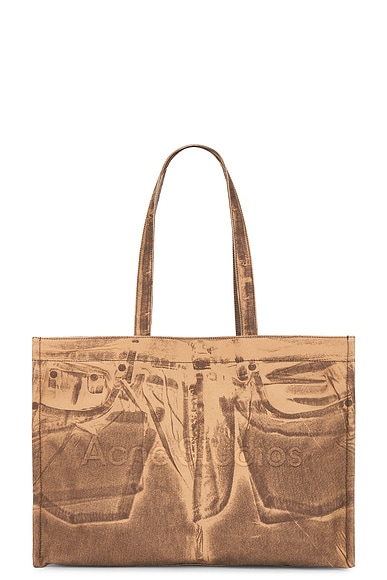 Acne Studios Logo Shopper Bag in Sand Beige