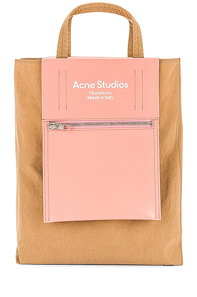 Acne Studios Medium Baker Bag in Tan,Pink