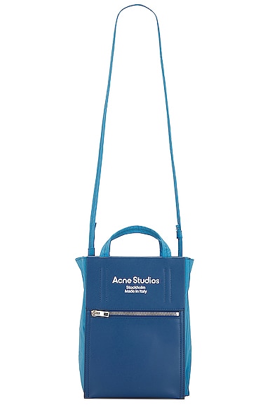 Acne Studios Zipper Front Tote Bag in Powder Blue & Blue