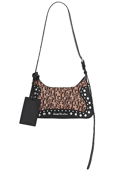 Shop Acne Studios Platt Mini Monogram Bag In Pink & Black