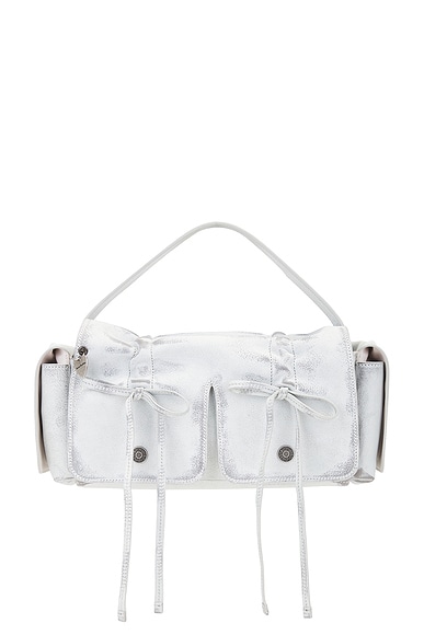 Acne Studios Multipocket Vintage Bag in White & Grey