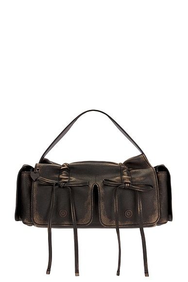 Acne Studios Multipocket Vintage Bag in Dark Brown & Beige