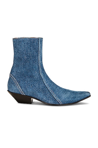 Acne Studios Denim Ankle Boots In Blue