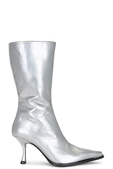 Shop Acne Studios Pointed Toe Boot In Silver