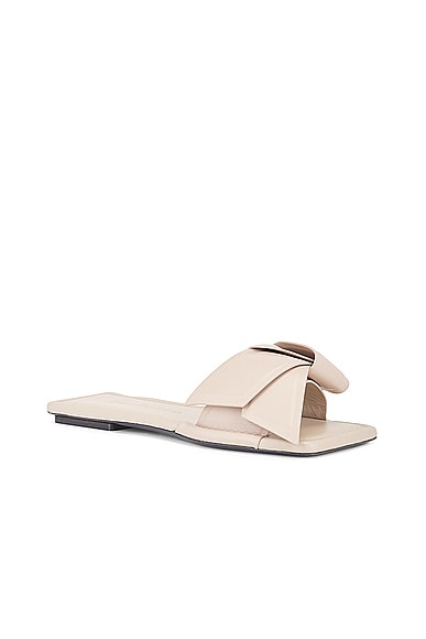 Shop Acne Studios Bow Slide In Taupe Beige