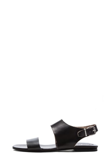 Acne Studios Lottie Leather Sandals in Black | FWRD