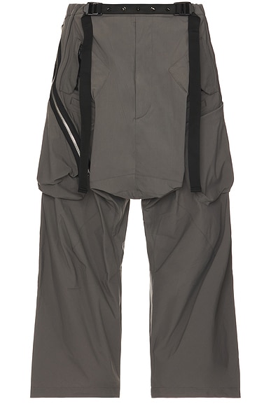 Acronym P30AL-E Encapsulated Ultrawide Drawcord Cargo Trouser in Gray