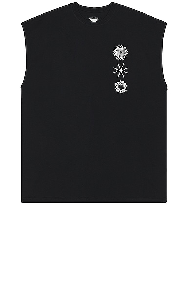 Acronym S25-pr-c Pima Cotton Sleeveless T-shirt in Black | Smart