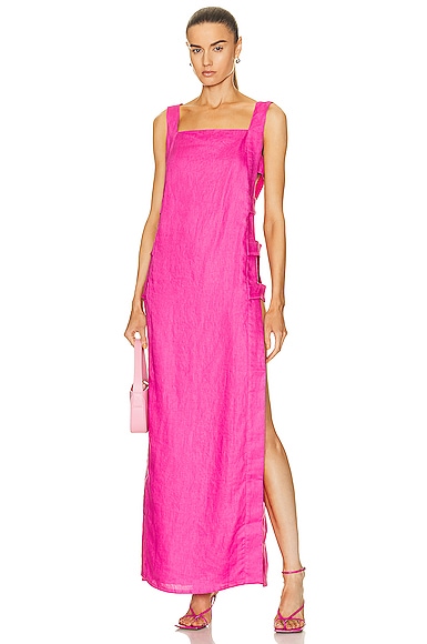 Adriana Degreas Solid Long Dress In Pink