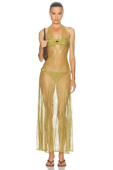 Lace Bare-back Maxi Dress