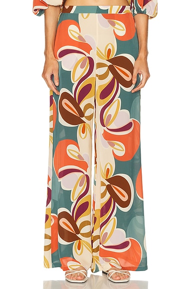 Organic Floral Wide Leg Pant