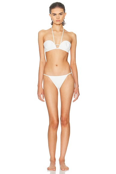 VERSACE Logo One Piece Swimsuit in Orange | FWRD