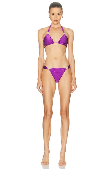 Solid Triangle Bikini Set