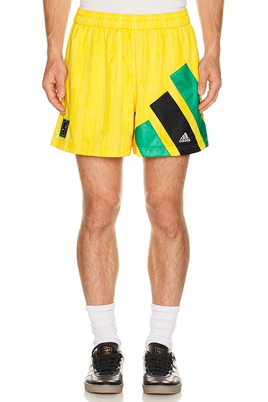 adidas Originals x Brain Dead x Disney Football Short in Bold Gold