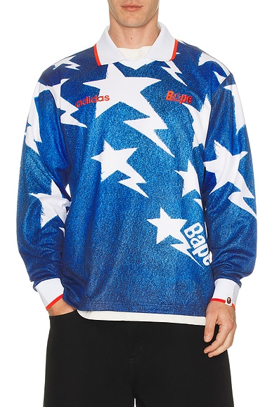 adidas Originals x Bape Star Jersey in Medium Blue Denim