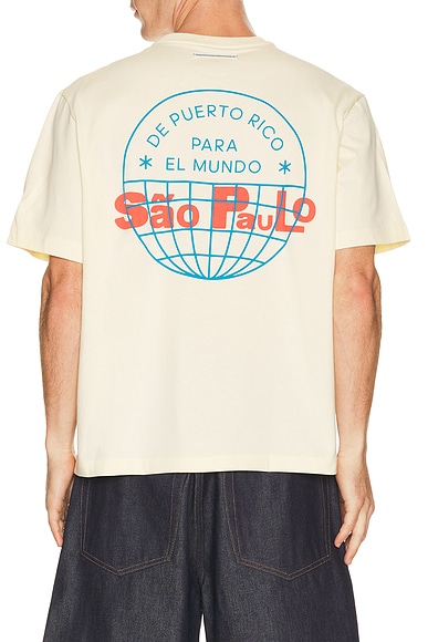 Adidas Originals Para x Bad Bunny DTMF Tour Merch Tee in Sao Paulo Cream