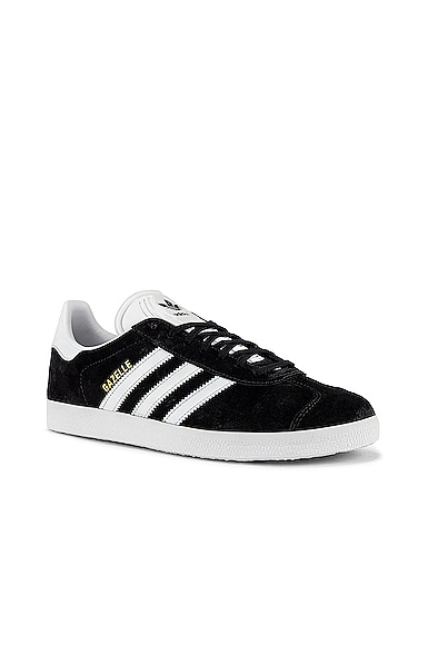 Shop Adidas Originals Gazelle Foundation Sneaker In Black & White & Gold Metallic