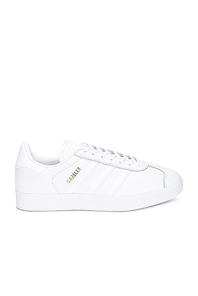 adidas Originals Gazelle Sneaker in White & Gold Metallic