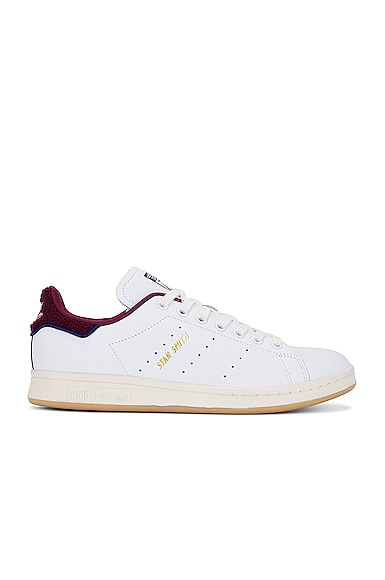 adidas Originals Stan Smith Shoe in White, Off White, & Shadow Red