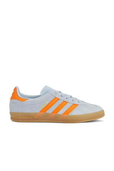 adidas Originals Gazelle Indoor in Wonder Blue, Orange, & White