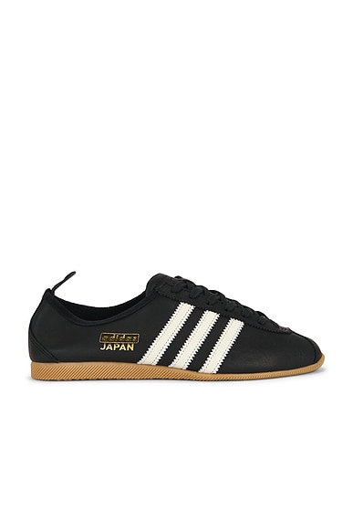 adidas Originals Japan Sneaker in Core Black, Aluminum, & Gold Metallic