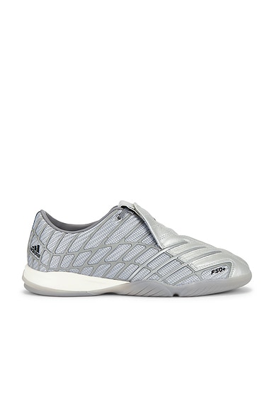 adidas Originals F50 Sala Sneaker in Silver Metallic & Grey Three