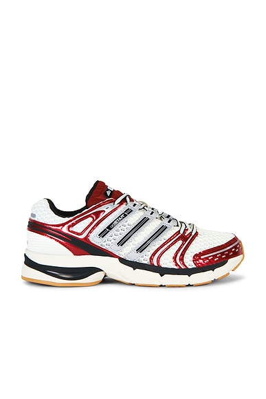 adidas Originals Adistar Control 5 Sneaker in Off White, Core Black, & Team Victory Red
