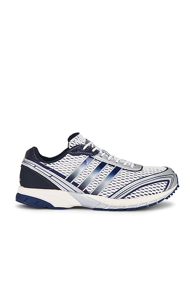 adidas Originals X Sporty & Rich Adizero Adios Sneaker in Collegiate Navy & Cloud White