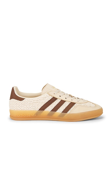 adidas Originals Gazelle Indoor in Sand Strata, Preloved Brown, & Gum