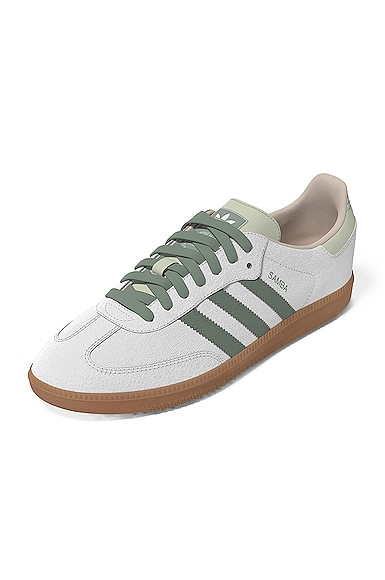 adidas Originals Samba OG in White, Silver Green, & Putty Mauve