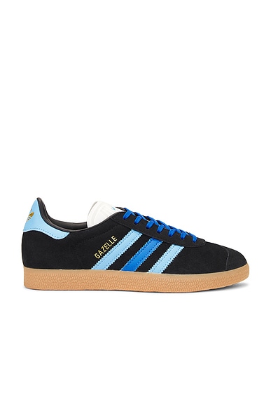 adidas Originals Gazelle in Core Black, Blue, & Light Blue | FWRD