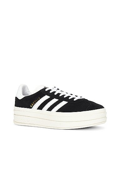 Shop Adidas Originals Gazelle Bold Platform In Core Black  White  & Core White